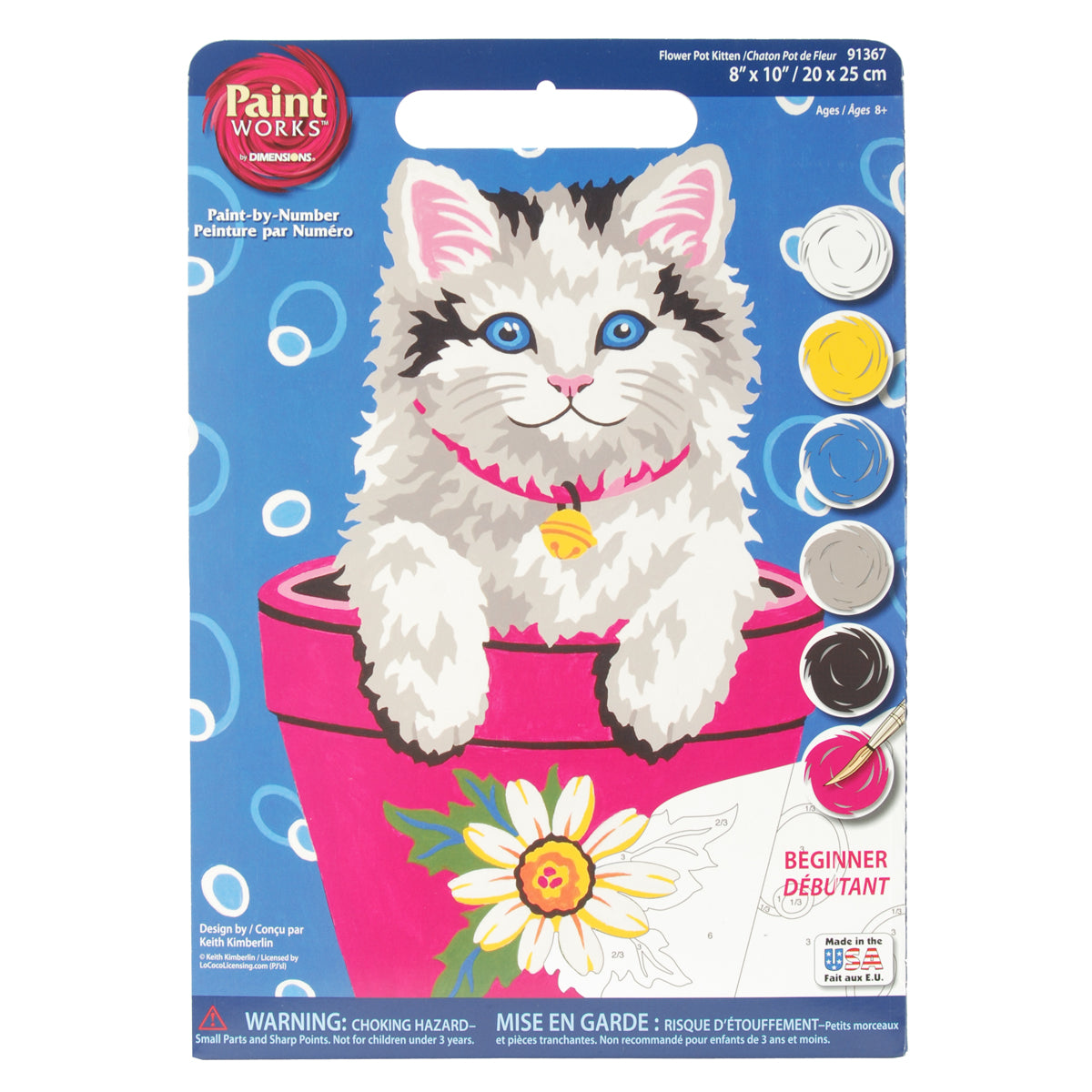 Paint Works Paint By Number Kit 8"X10"-Flower Pot Kitten
