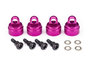 Shock caps aluminum (pink-anodized) (4) (fits all Ultra Shocks)