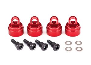 Shock caps aluminum (red-anodized) (4) (fits all Ultra Shocks)