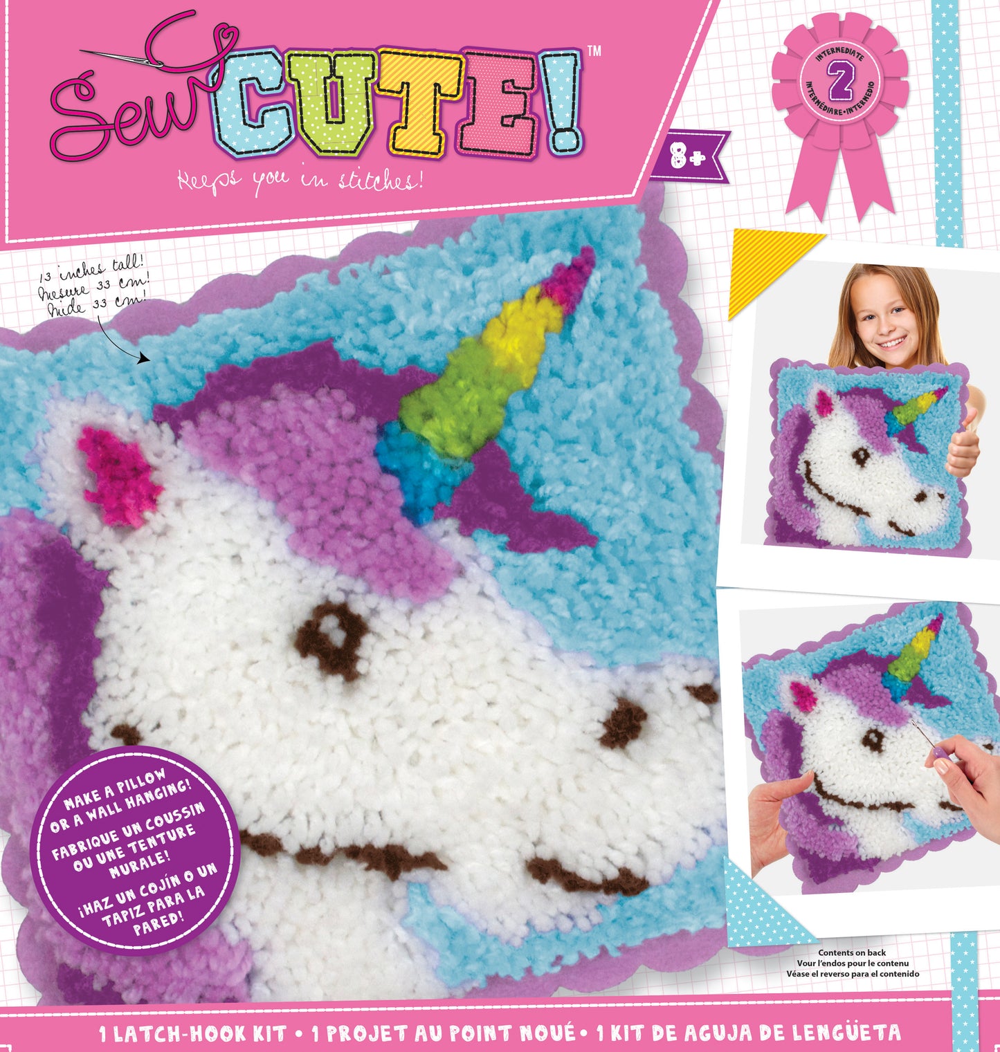 Sew Cute! Latch Hook Kit-Unicorn