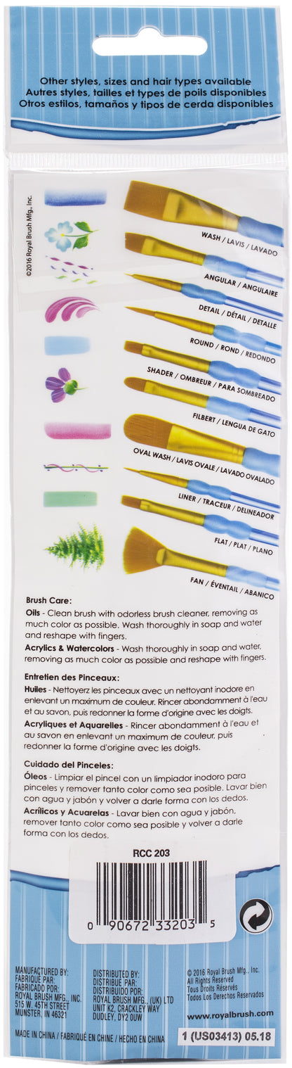 Crafter's Choice Gold Taklon Detail Brush Set 4/Pkg-
