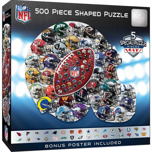 NFL - Helmet Drip Art 500 Piece Shaped Puzzle