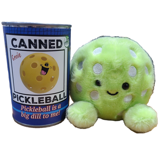 Canned Pickleball | Stuffed Sports Plush in a Can w/Jokes: Pop Top Lid