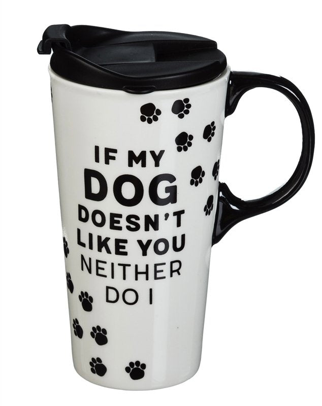 Ceramic Travel Cup w/box 17 OZ. If My Dog Doesn't like You