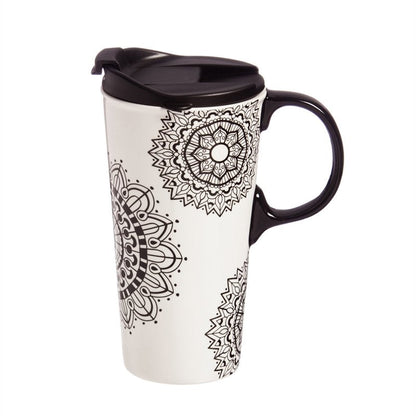 Just Add Color Ceramic Travel Cup 17 oz. Mandela