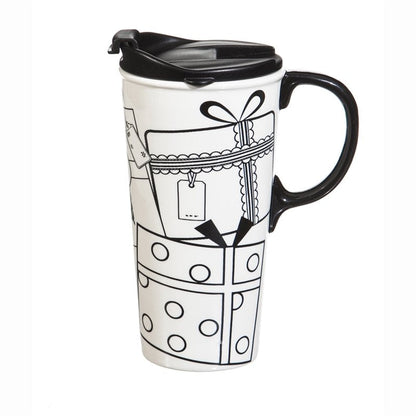 Just Add Color Ceramic Travel Cup Gift Set 17 oz. Presents