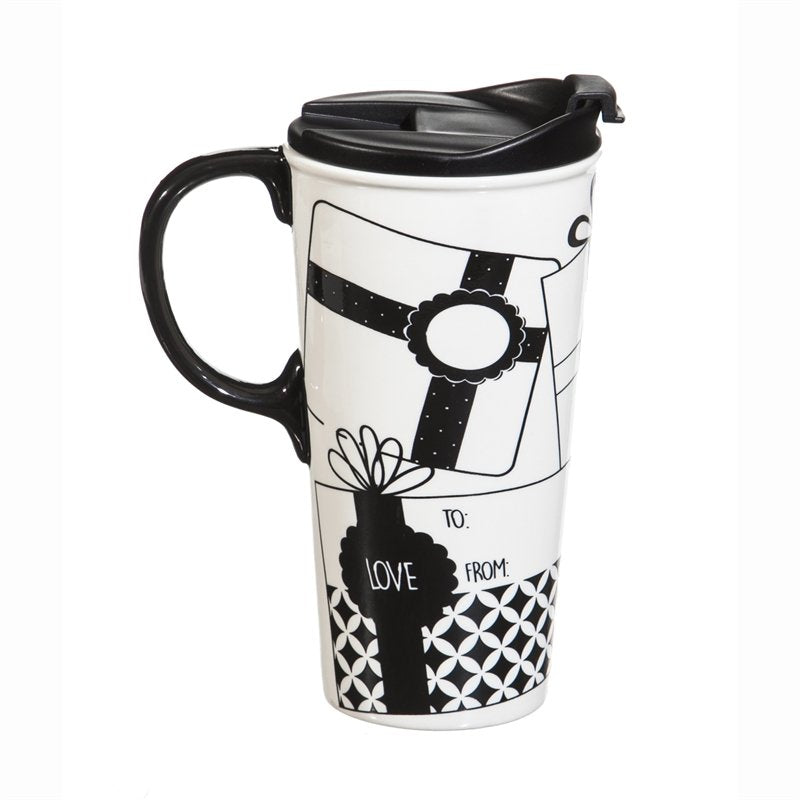 Just Add Color Ceramic Travel Cup Gift Set 17 oz. Presents
