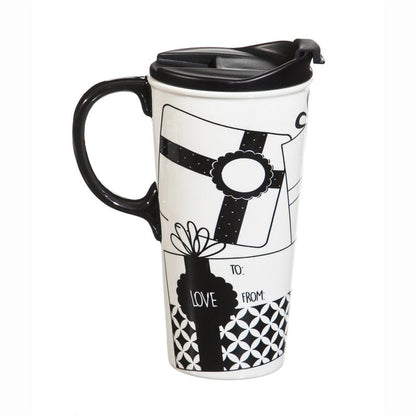 Just Add Color Ceramic Travel Cup Gift Set 17 oz. Presents