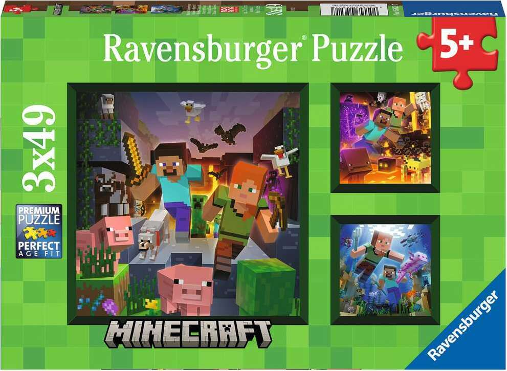 Minecraft Biomes 3 x 49 pc Puzzle