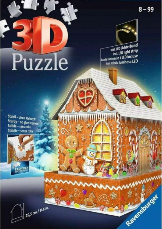 Gingerbread House - Night Edition 216pc 3D Puzzle