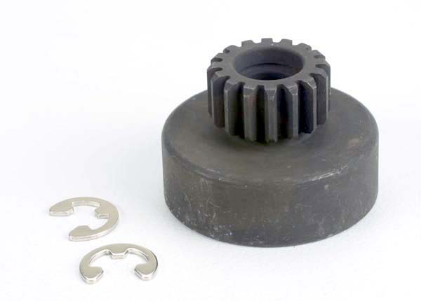 Clutch bell (16-tooth)/5x8x0.5mm fiber washer (2)/ 5mm E-clip (requires #2728 - ball bearings 5x8x2.5mm (2)