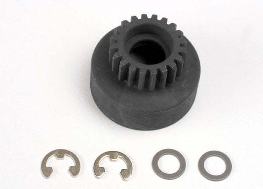 Clutch bell (20-tooth)/ 5x8x0.5mm fiber washer (2)/ 5mm E-clip (requires #4611-ball bearings 5x11x4mm (2)