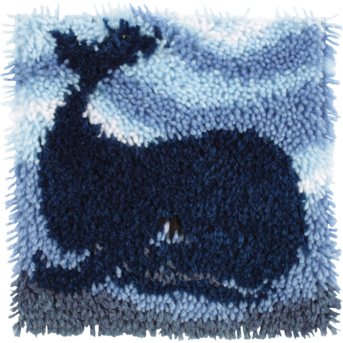 Caron Wonderart Latch Hook Kit 12"X12"-Big Blue Whale