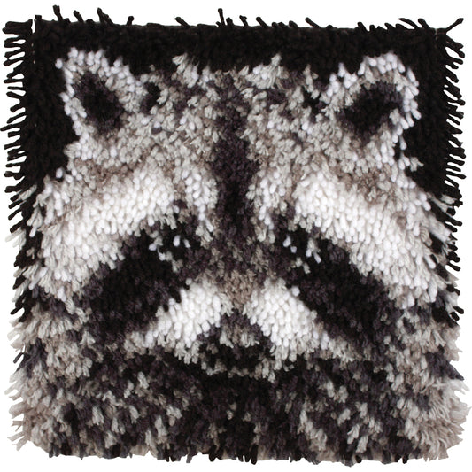 Caron Wonderart Latch Hook Kit 12"X12"-Raccoon