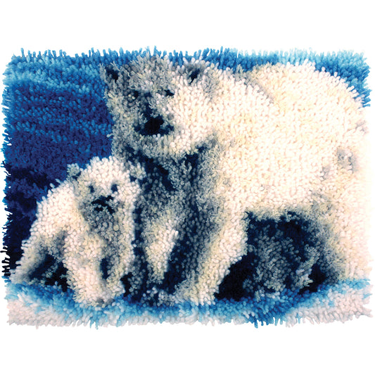 Caron Wonderart Latch Hook Kit 15"X20"-Arctic Family