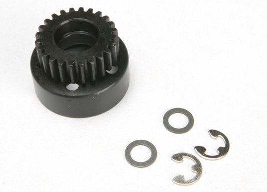 Clutch bell (24-tooth)/ 5x8x0.5mm fiber washer (2)/ 5mm E-clip (requires #4611-ball bearings 5x11x4mm (2))