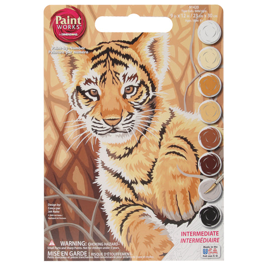 Paint Works Paint By Number Kit 9"X12"-Tiger Cub