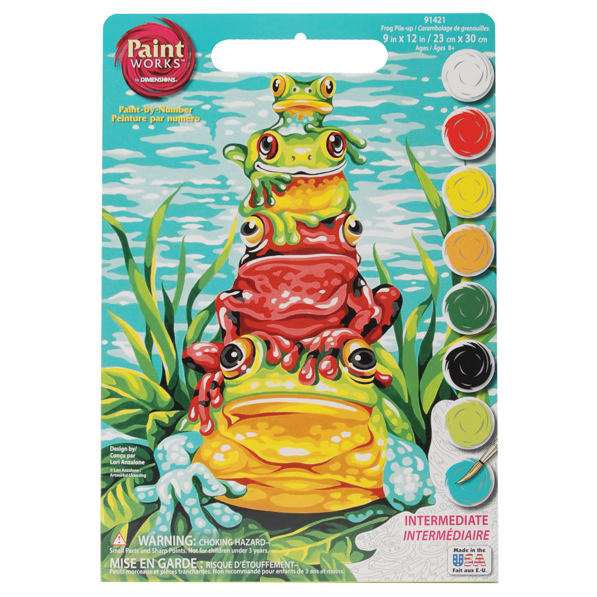 Paint Works Paint By Number Kit 9"X12"-Frog Pileup