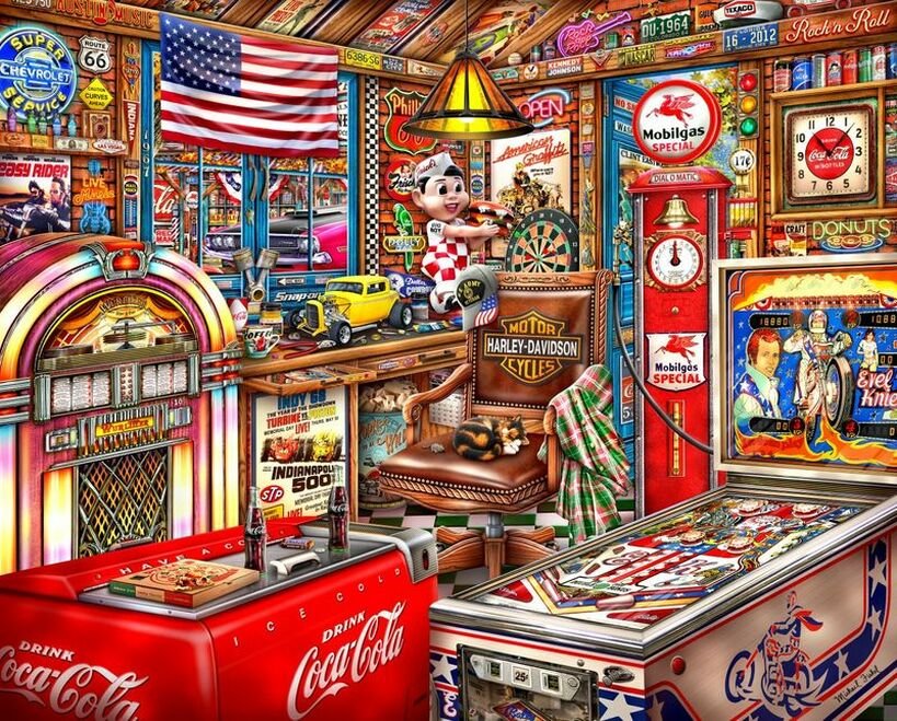 Man Cave 500 Piece Wooden Jigsaw Puzzle