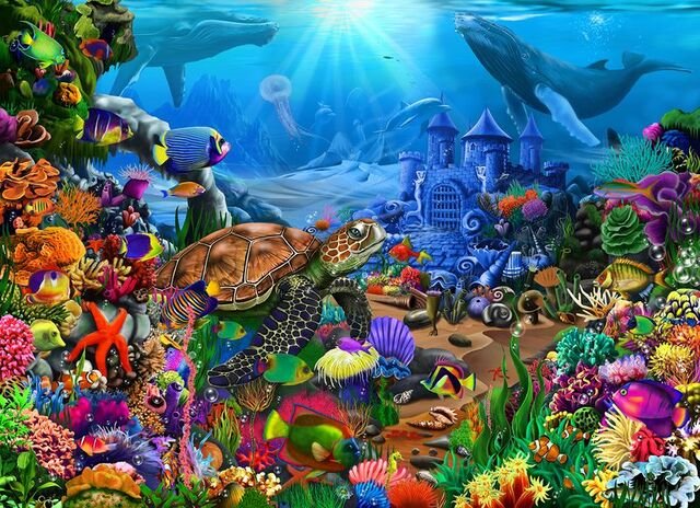 Underwater Seascape 500 Piece Wooden Jigsaw Puzzle