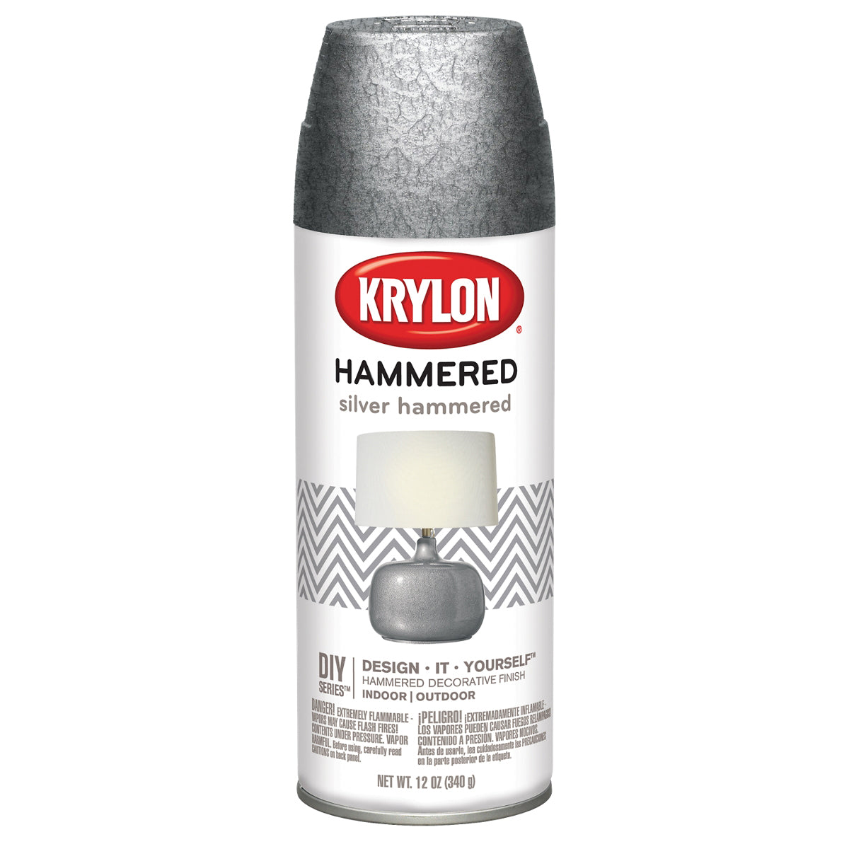 Hammered Finish Paint 12oz-Silver