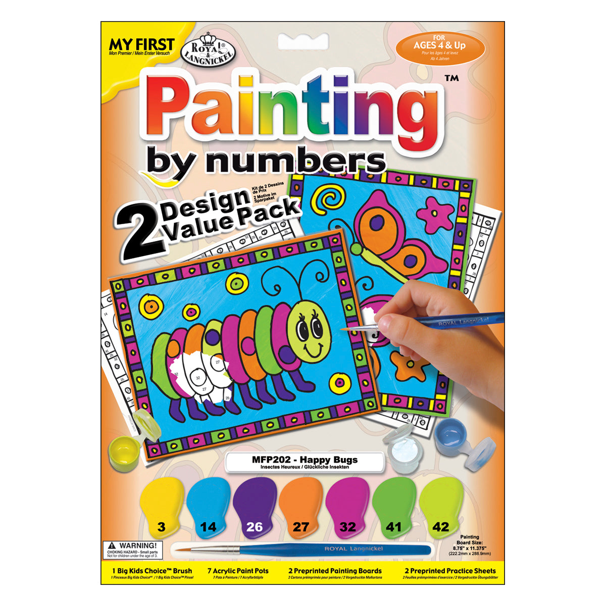 My First Paint By Number Kit 8.75"X11.375" 2/Pkg-Happy Bugs