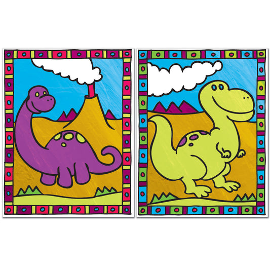 My First Paint By Number Kit 8.75"X11.375" 2/Pkg-Dinosaurs & Volcano
