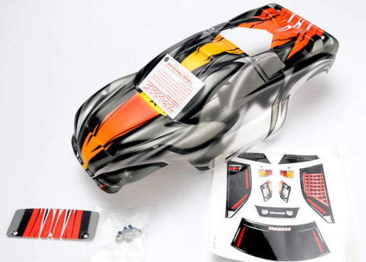 Body Nitro Rustler  ProGraphix  (Replacement for the painted body. Graphics are painted requires paint & final color application.)/window grille lights decal sheet/ wing and aluminum hardware