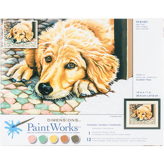 Paint Works Paint By Number Kit 11"X14"-Dog Tired