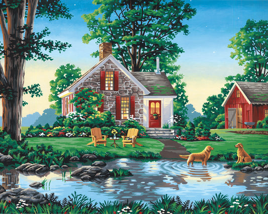 Paint Works Paint By Number Kit 20"X16"-Summer Cottage