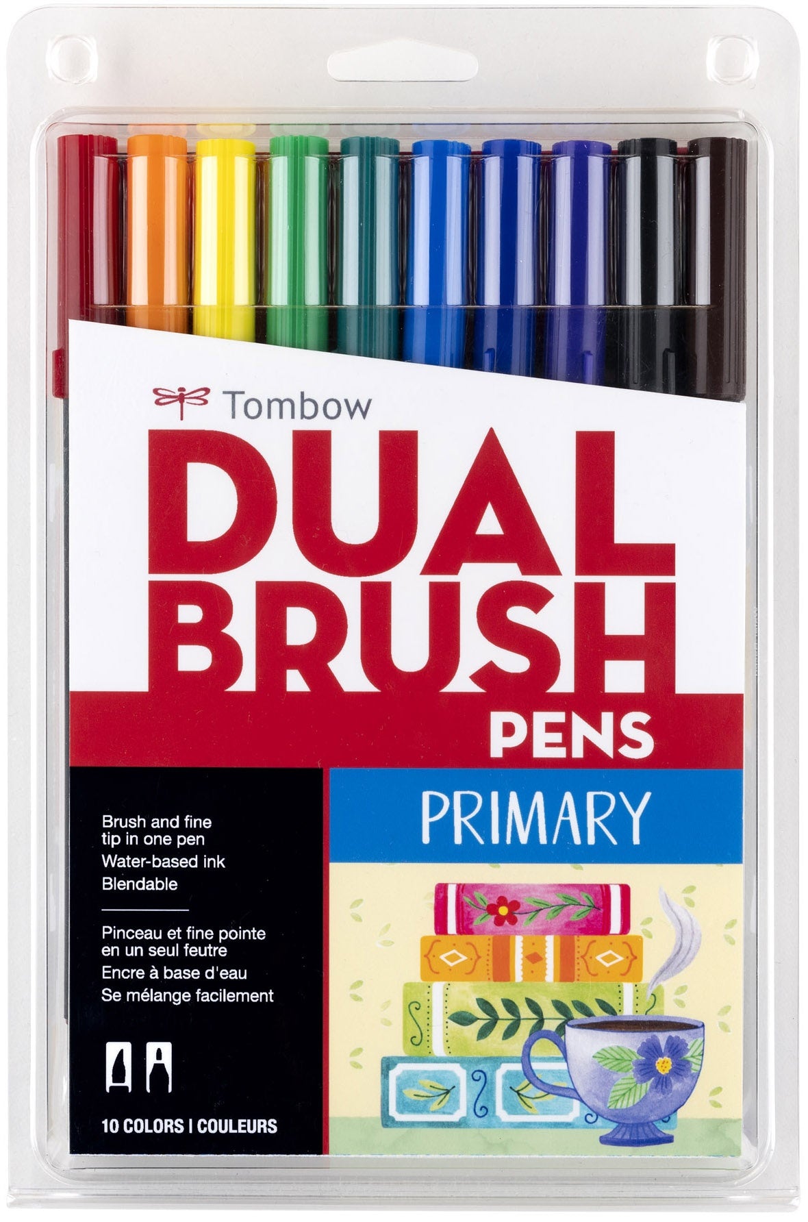 Tombow Dual Brush Pens 10/Pkg-Primary