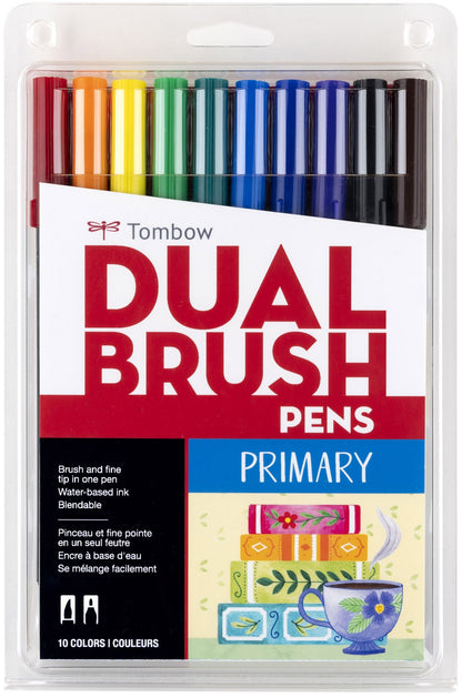 Tombow Dual Brush Pens 10/Pkg-Primary
