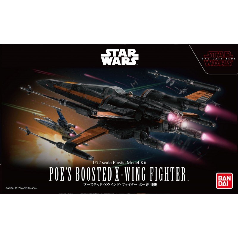 Poe's Boosted X-Wing "Star Wars" Bandai Star Wars 1/72 Plastic Model