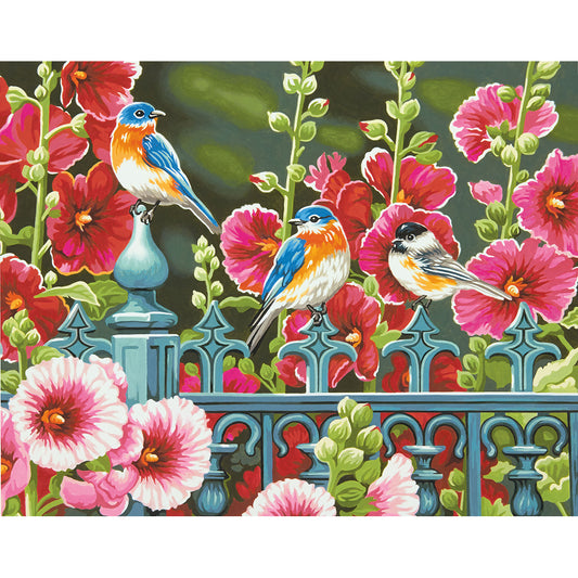 Paint Works Paint By Number Kit 14"X11"-Hollyhock Gate