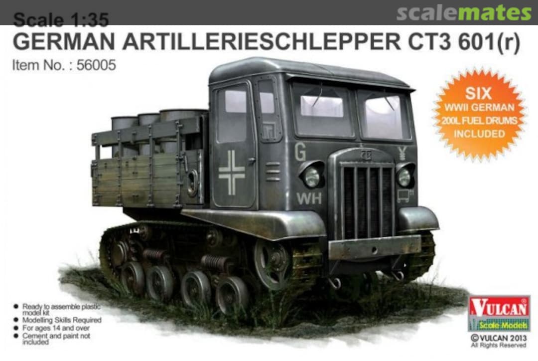 German Artillerieschlepper CT3 601(r) (6 WW2 German 200L Fuel Drums included)
