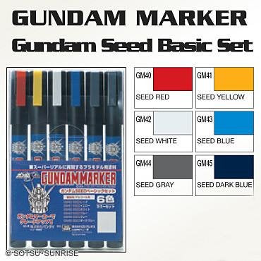 GSI CREOS MR.HOBBY GMS109 GUNDAM MARKER SEED BASIC SET (6 COLORS PEN)