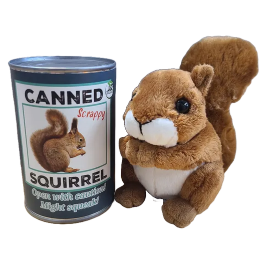 Canned Squirrel | Stuffed Animal Plush | Funny Jokes: Pop Top Lid