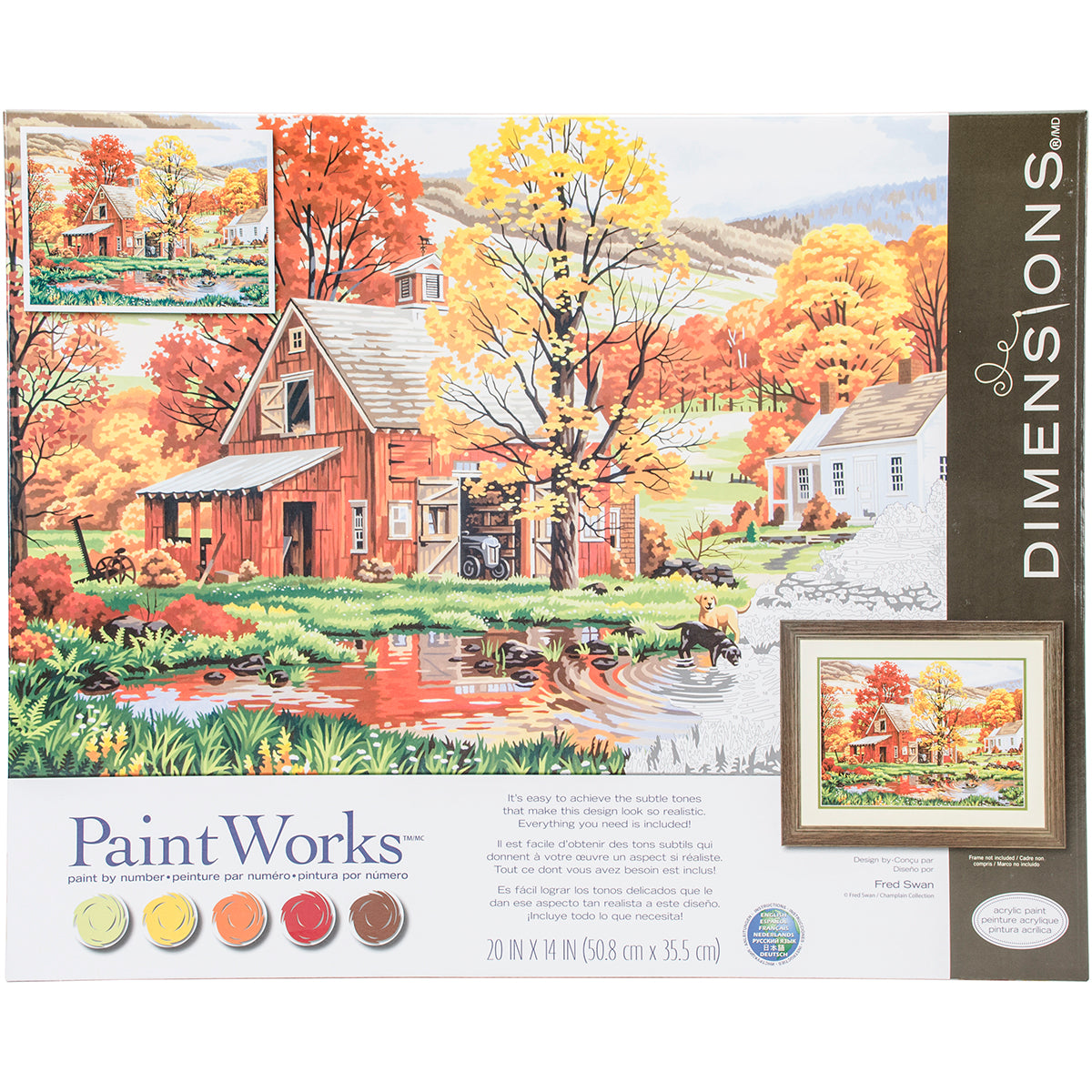 Paint Works Paint By Number Kit 16"X20"-Friends Of Autumn