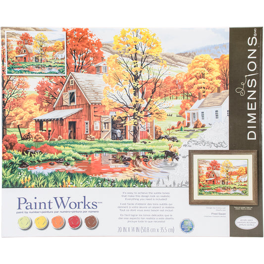 Paint Works Paint By Number Kit 16"X20"-Friends Of Autumn