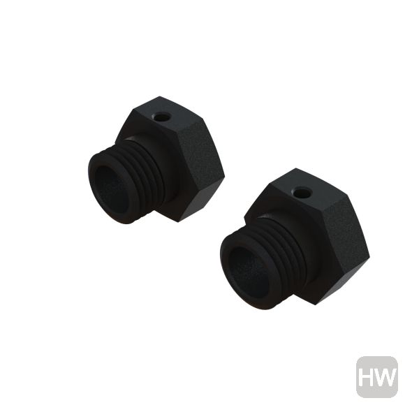 Aluminum Wheel Hex 17mm 16.5mm Thick Black (2)