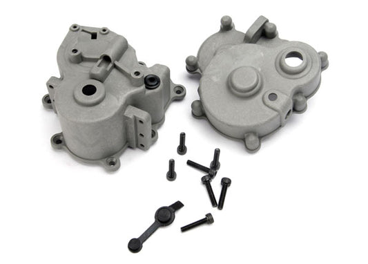 Gearbox halves (front & rear)/ rubber access plug/ shift detent ball/ spring/ 4mm GS/ shift shaft seal glued