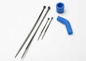 Pipe coupler molded (blue)/ exhaust deflecter (rubber blue)/ cable ties long (2)/ cable ties short (2)