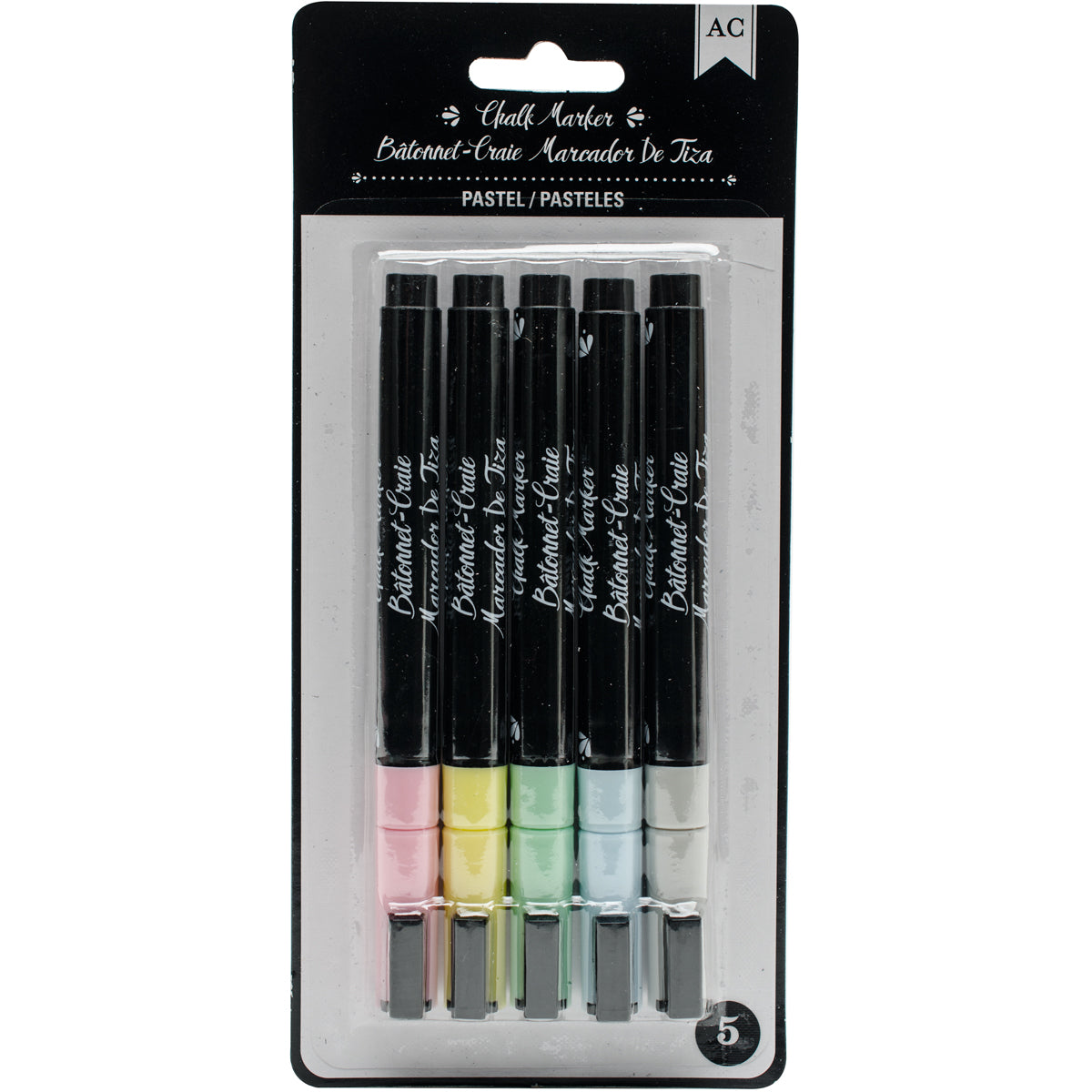American Crafts Erasable Chalk Markers 5/Pkg-Pastels