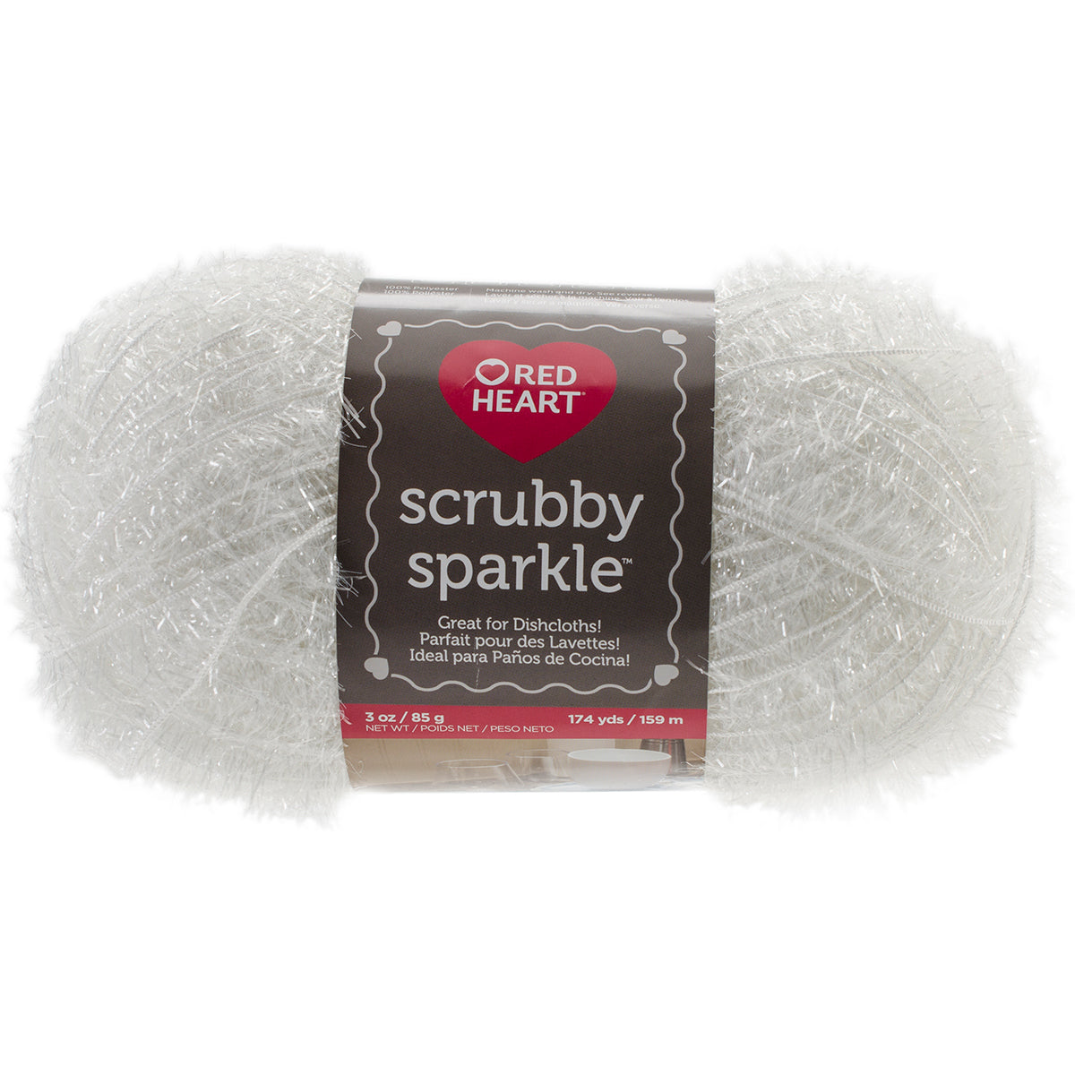 Red Heart Scrubby Sparkle Yarn-Lemon