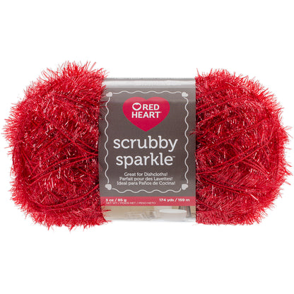 Red Heart Scrubby Sparkle Yarn-Lemon