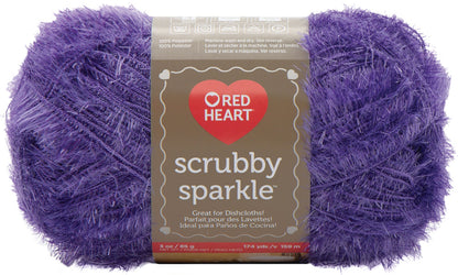 Red Heart Scrubby Sparkle Yarn-Lemon