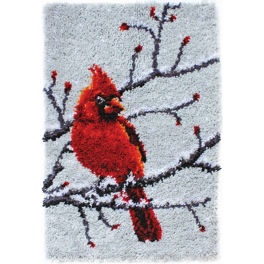 Caron Wonderart Classic Latch Hook Kit 20"X30"-Cardinal