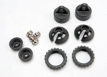 Caps and spring retainers GTR shock (upper cap (2)/ hollow balls (2)/ bottom cap (2)/ upper retainer (2)/ lower retainer (2))