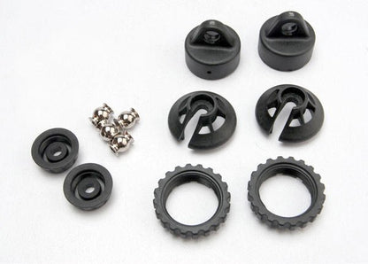 Caps and spring retainers GTR shock (upper cap (2)/ hollow balls (2)/ bottom cap (2)/ upper retainer (2)/ lower retainer (2))