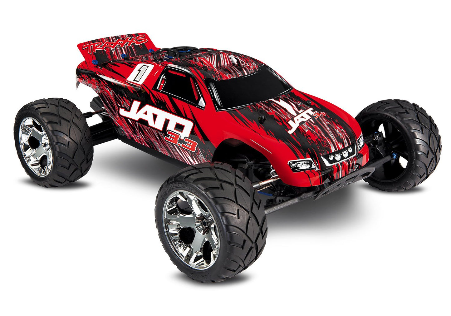 Discontinued - Jato 3.3:  1/10 Scale 2-Speed Nitro-Powered 2WD Stadium Truck. Ready-to-Race with TRX 3.3 Racing Engine EZ-Start electric starting system TQi 2.4GHz Radio System with Traxxas Link™ Wireless Module and Traxxas Stability Management (TSM).  In